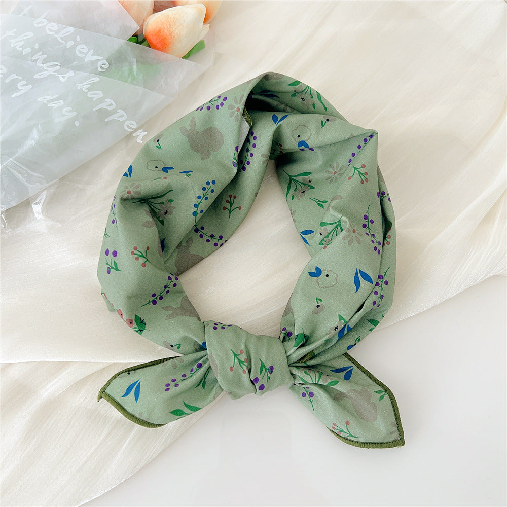 Women's Silk Summer Fresh Korean Style Artistic Scarfs