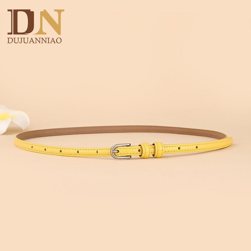 Women's Summer Joker Leather Thin Wind Decoration Belts