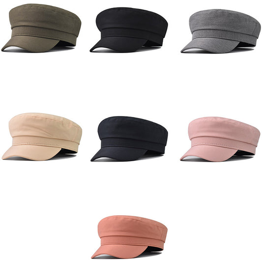 Women's Solid Color Beret Peaked Light Board Hats & Caps