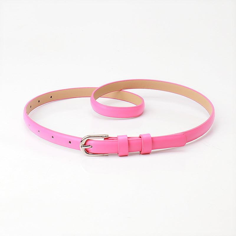 Women's Fashionable Alloy Pin Buckle Thin Matching Belts