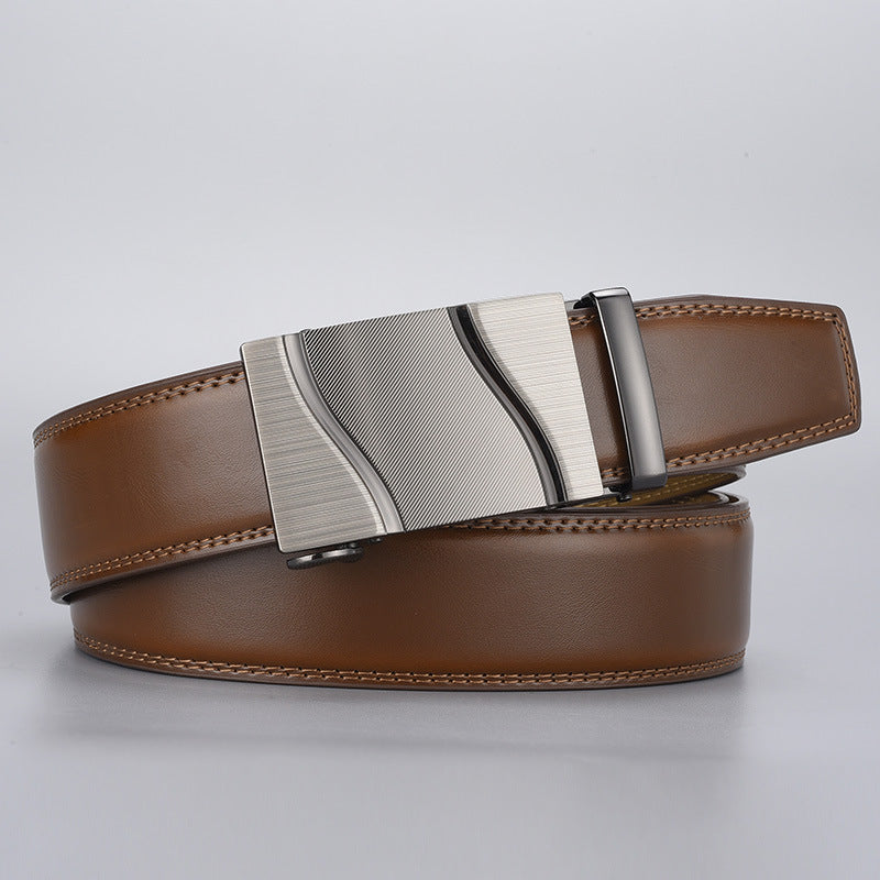 Men's Leisure Automatic Buckle Second Floor Cowhide Belts