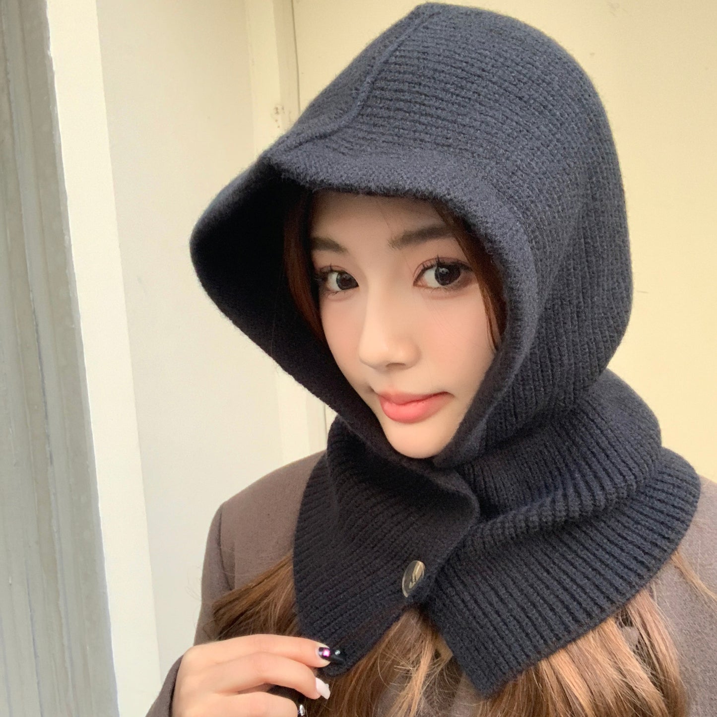 Women's Fashion Korean Balaclava Ear Protection Integrated Hats & Caps