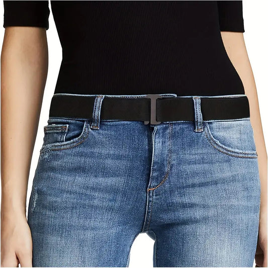 Women's Stretch Elastic Mesh Flat Buckle Jeans Pants Belts