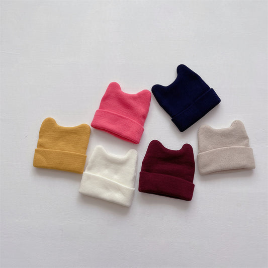 Children's Style Woolen Boys Cute Super Small Choo Knitted Warm Kids' Headwear