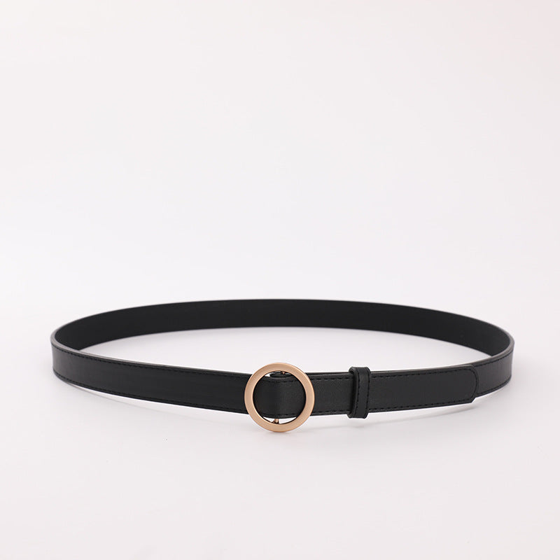 Women's Round Buckle Simple Pant Female Ornament Belts