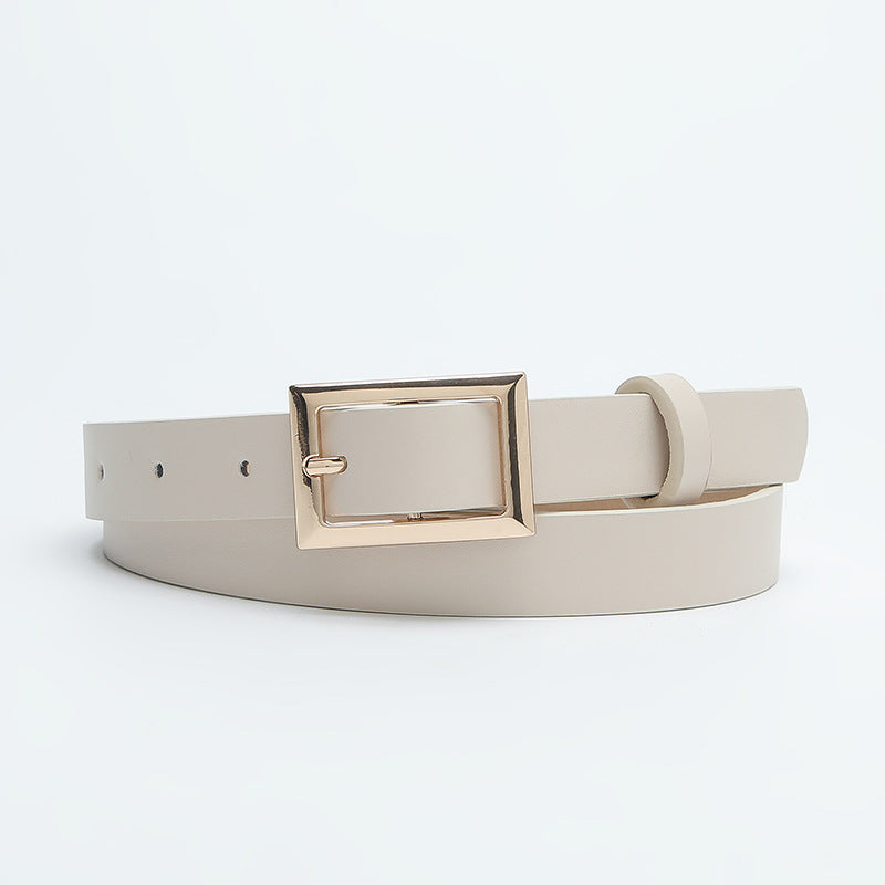 Women's Golden Square Buckle Candy Color Decoration Belts