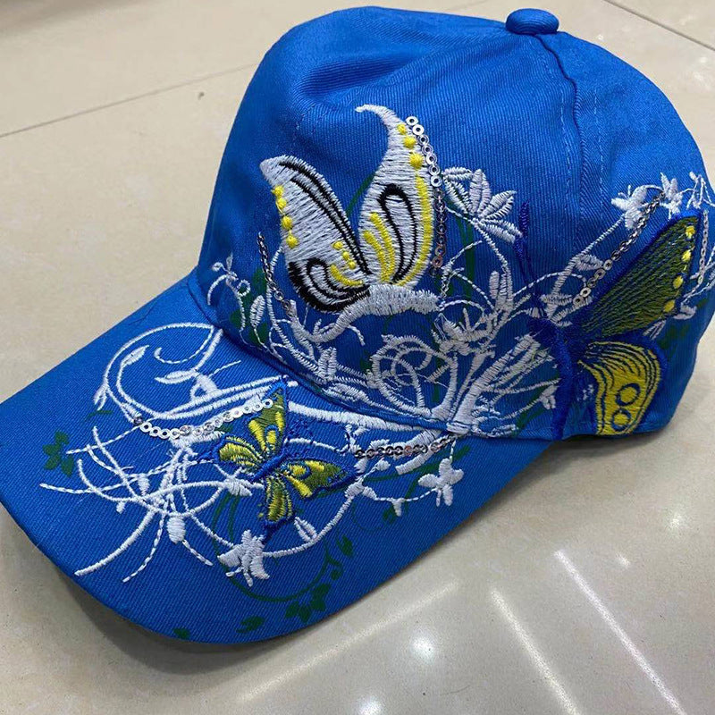 Women's Summer Ethnic Style Embroidered Travel Cover Face Hats & Caps