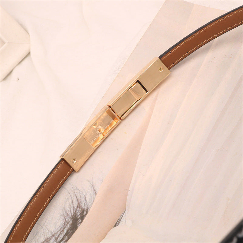 Women's Thin Genuine Leather Fashion Decorative Waist Seal Belts