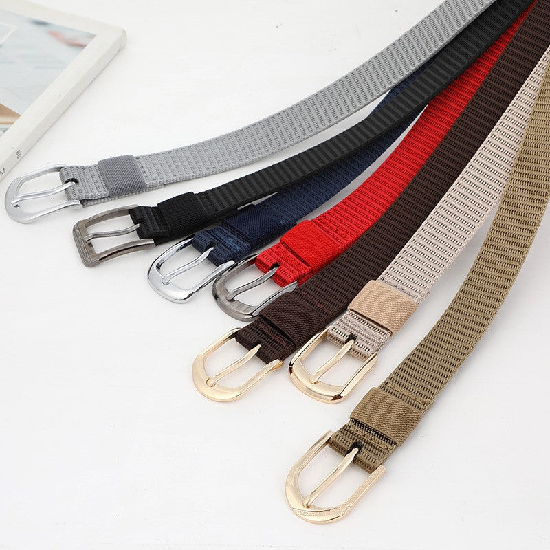 Women's Thin Casual Nylon Pant Korean Style Fashion Belts