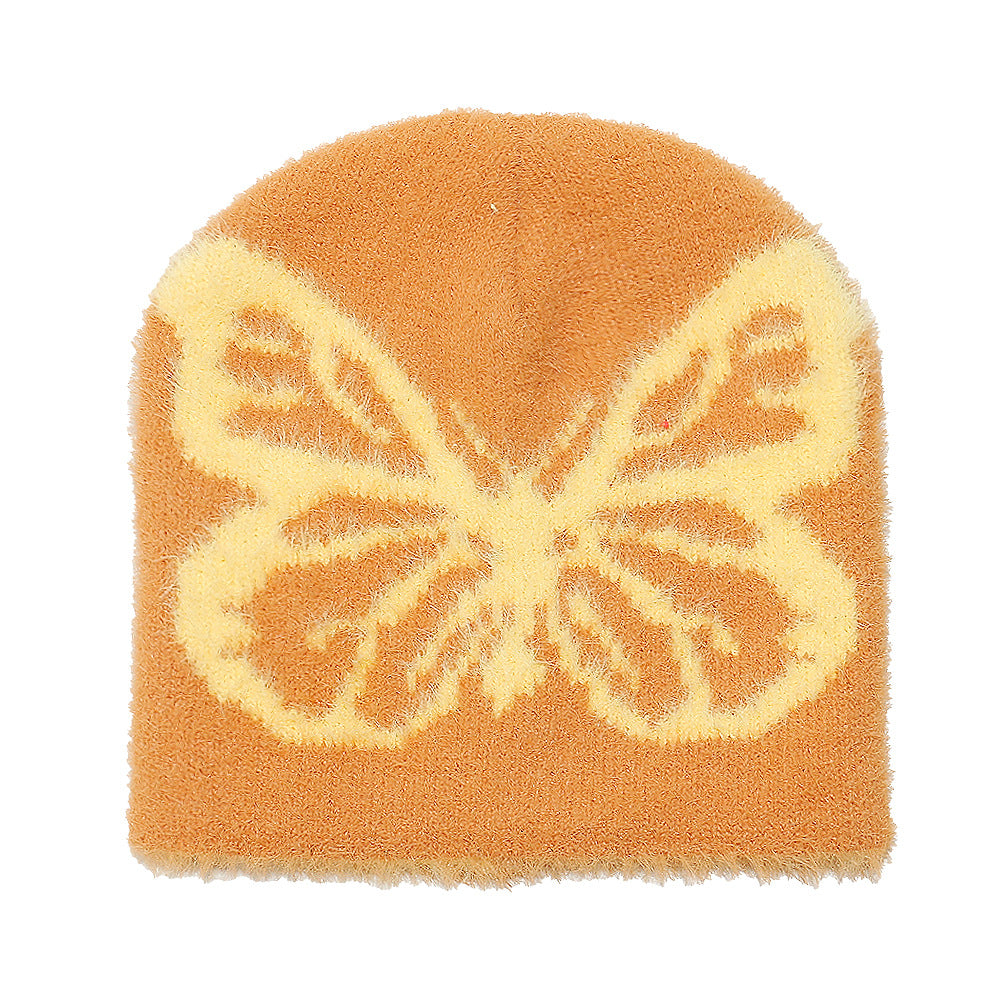 Women's Knitted Woolen Warm Ski Butterfly Jacquard Hats & Caps