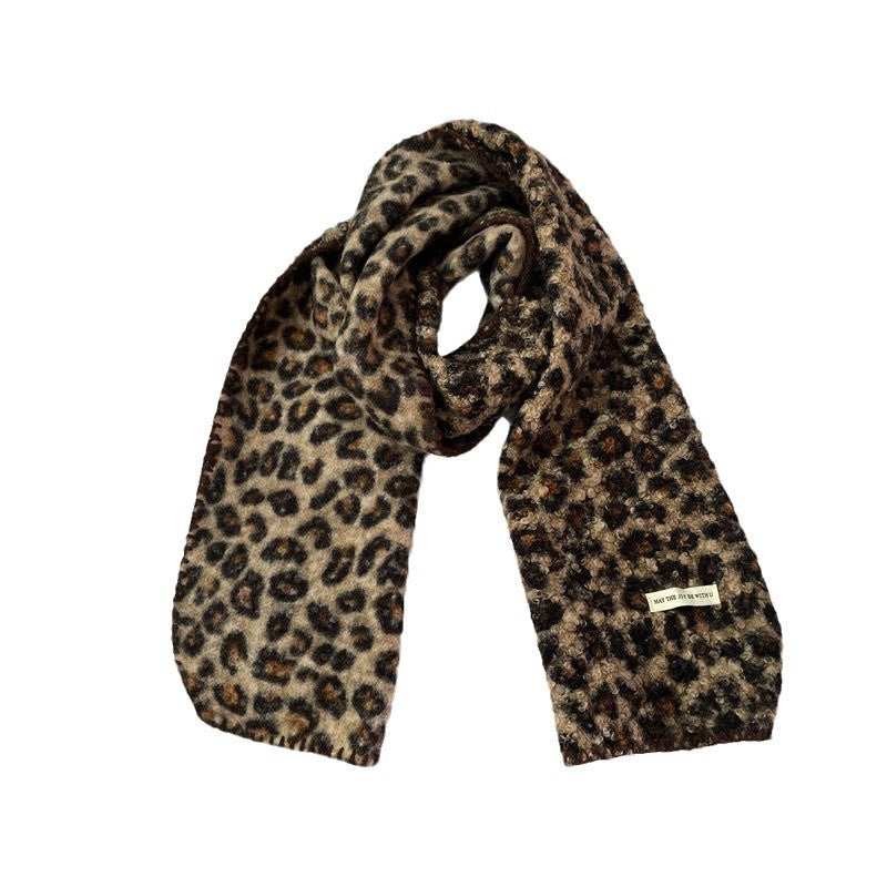 Kind Of Cycle Leopard Print Small Curls Female Fashionable Scarfs