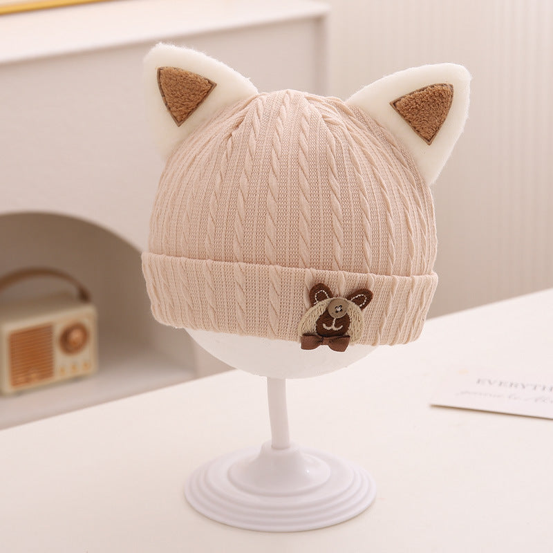 Kitten Cartoon Born Hat Beanie Infants Kids' Headwear