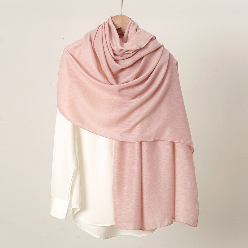 Women's Monochrome Linen Popular Solid Color Cotton Scarfs