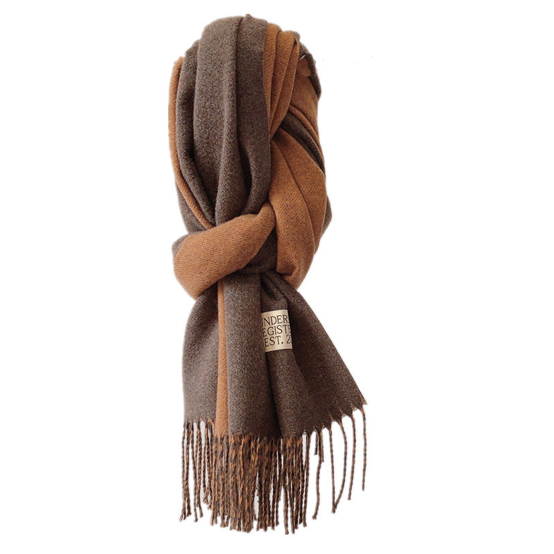 Women's Solid Color Korean Simple High-grade Thick Scarfs