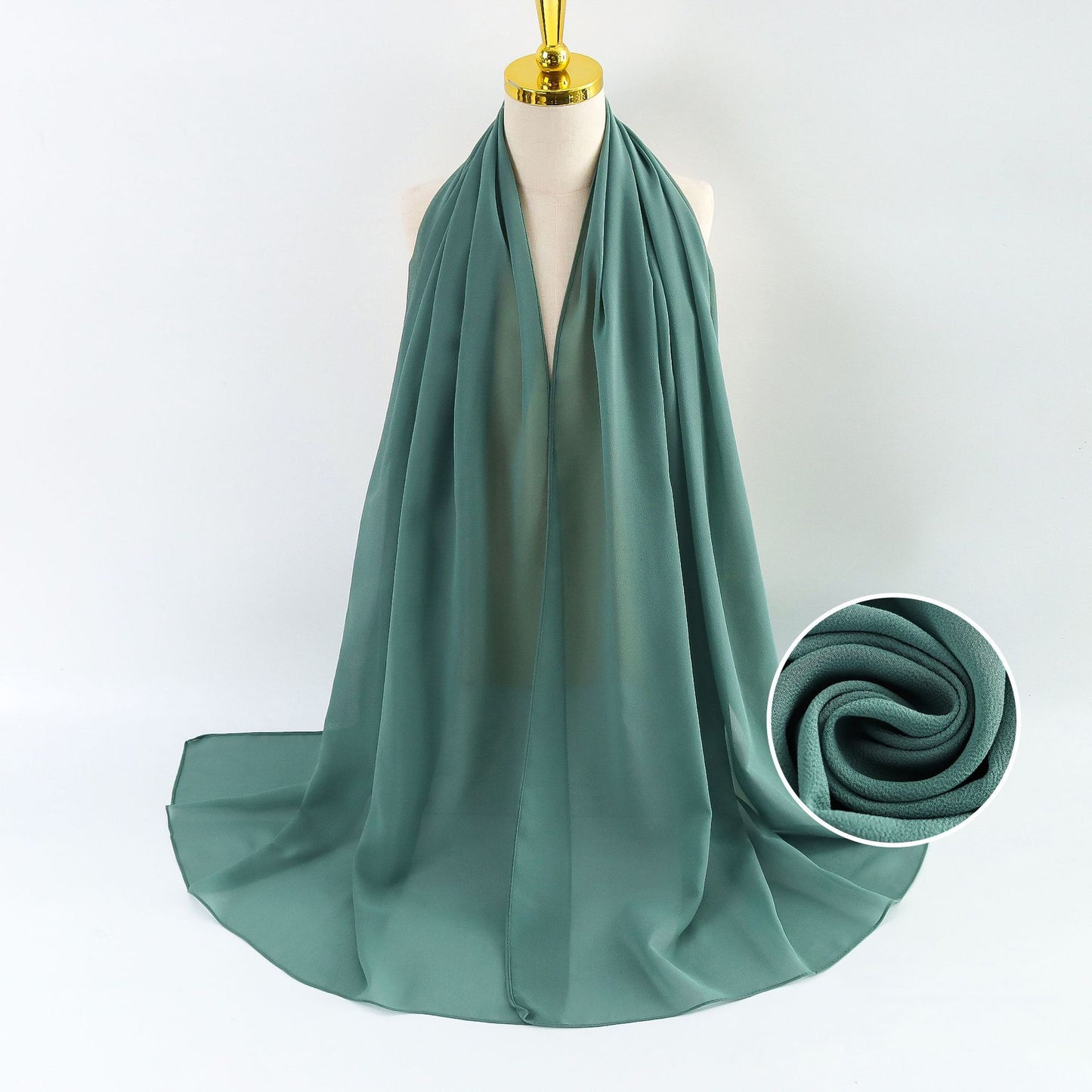 Women's Pearl Chiffon Solid Color Bubble Bag Scarfs