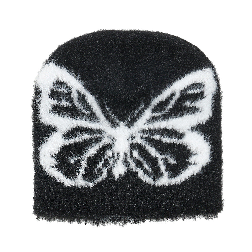 Women's Knitted Woolen Warm Ski Butterfly Jacquard Hats & Caps