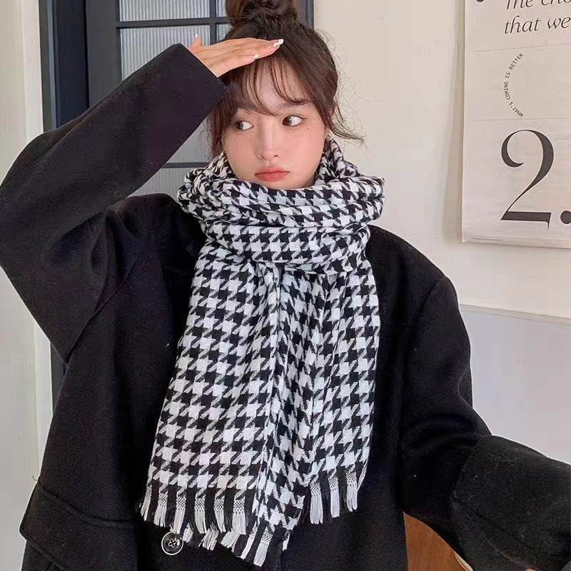 Women's High-grade Plaid Shawl Autumn Versatile Fashion Scarfs