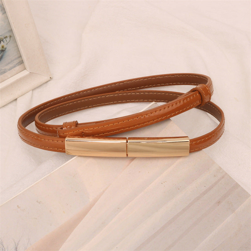 Women's Thin Genuine Leather Fashion Decorative Waist Seal Belts