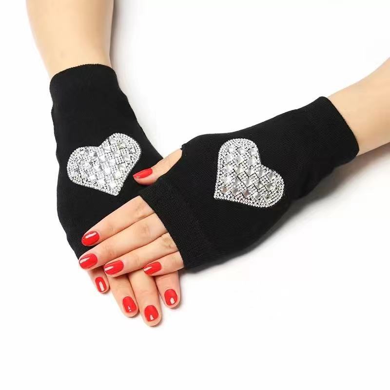 Women's & Men's Sailor Dance Open Finger Rivet Knitting Gloves