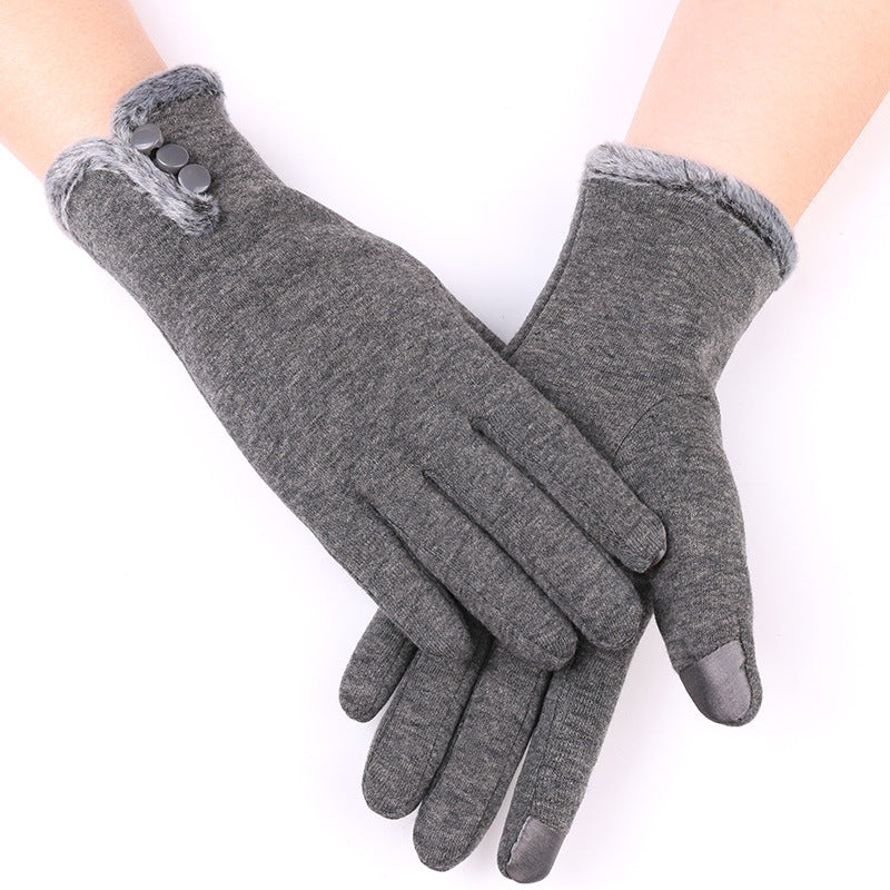 Women's Thermal Ladies Bow Veet Riding Winter Gloves