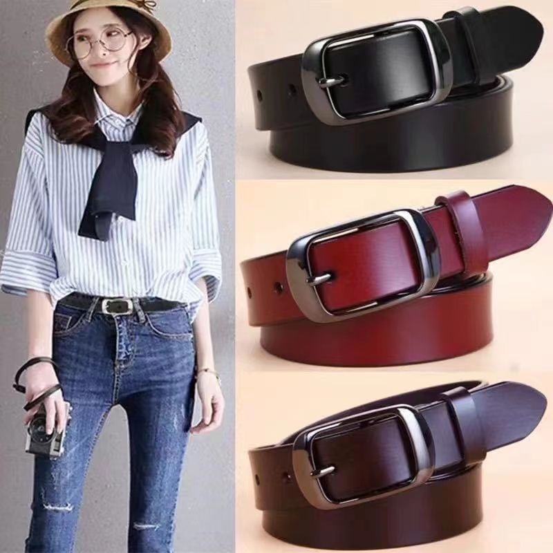 Women's Fashion Simple Jeans With Trend Four Black Belts