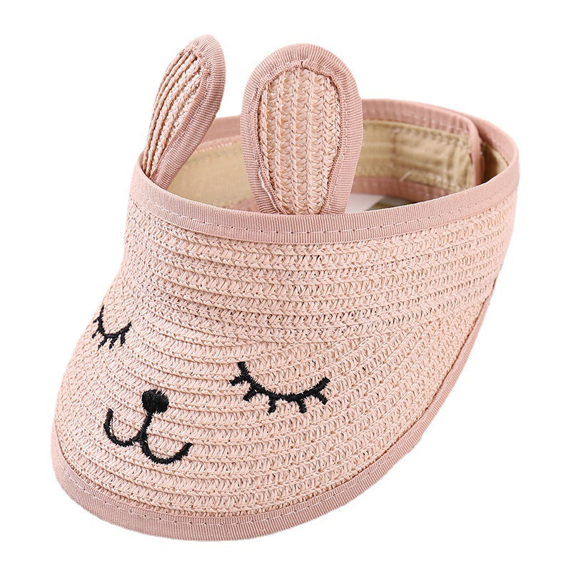 Hat Foldable Straw Korean Embroidery Outdoor Kids' Headwear