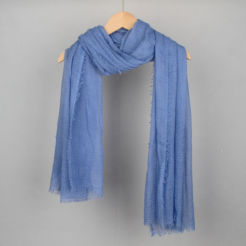 Women's Solid Color Cotton Linen Hair Towel Monochrome Scarfs