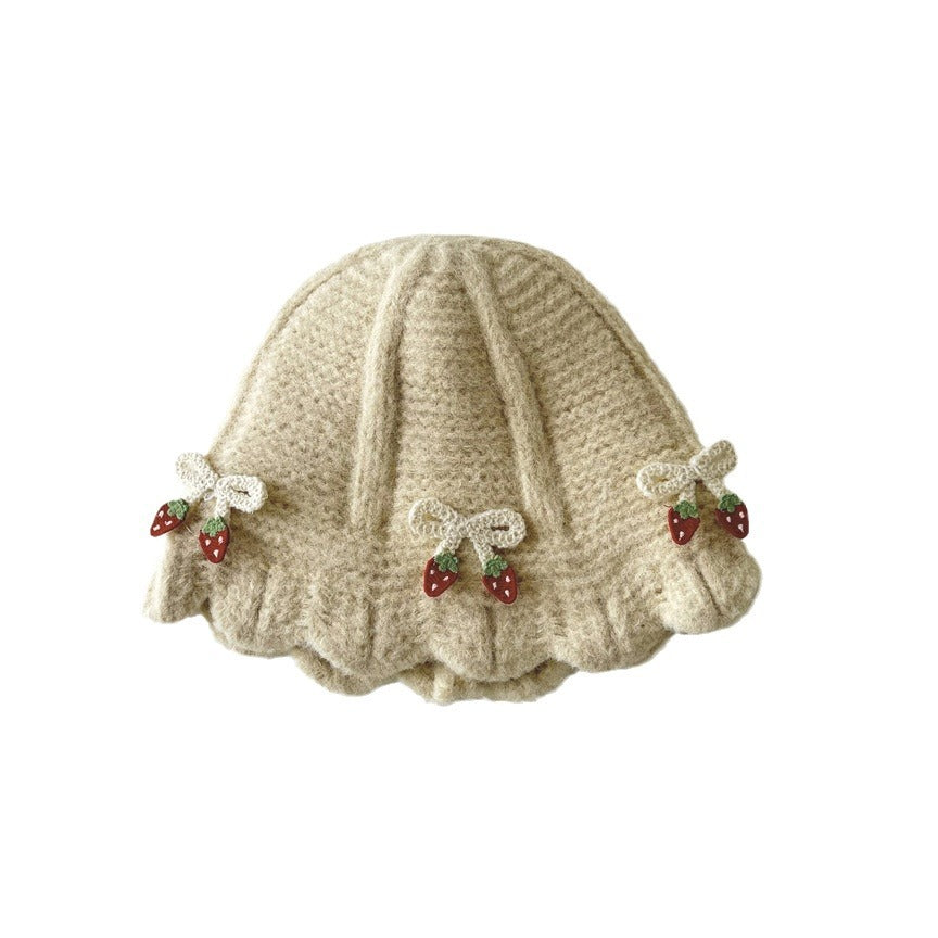 Hat Cute Small Cherry Thickened Keep Kids' Headwear