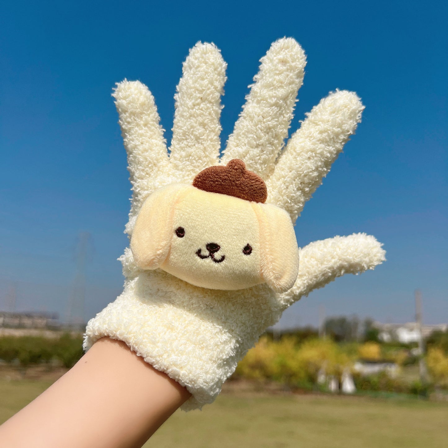 Cute Little Beaver Plush Coral Fleece Gloves