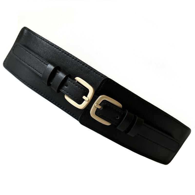 Women's Fashionable Korean Elastic Wide Double Needle Waist Seal Belts