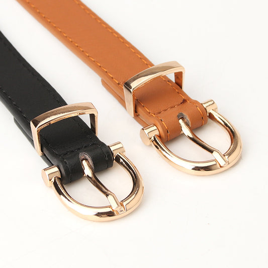 Women's Korean Style Simple Leather Decorative Jeans Belts