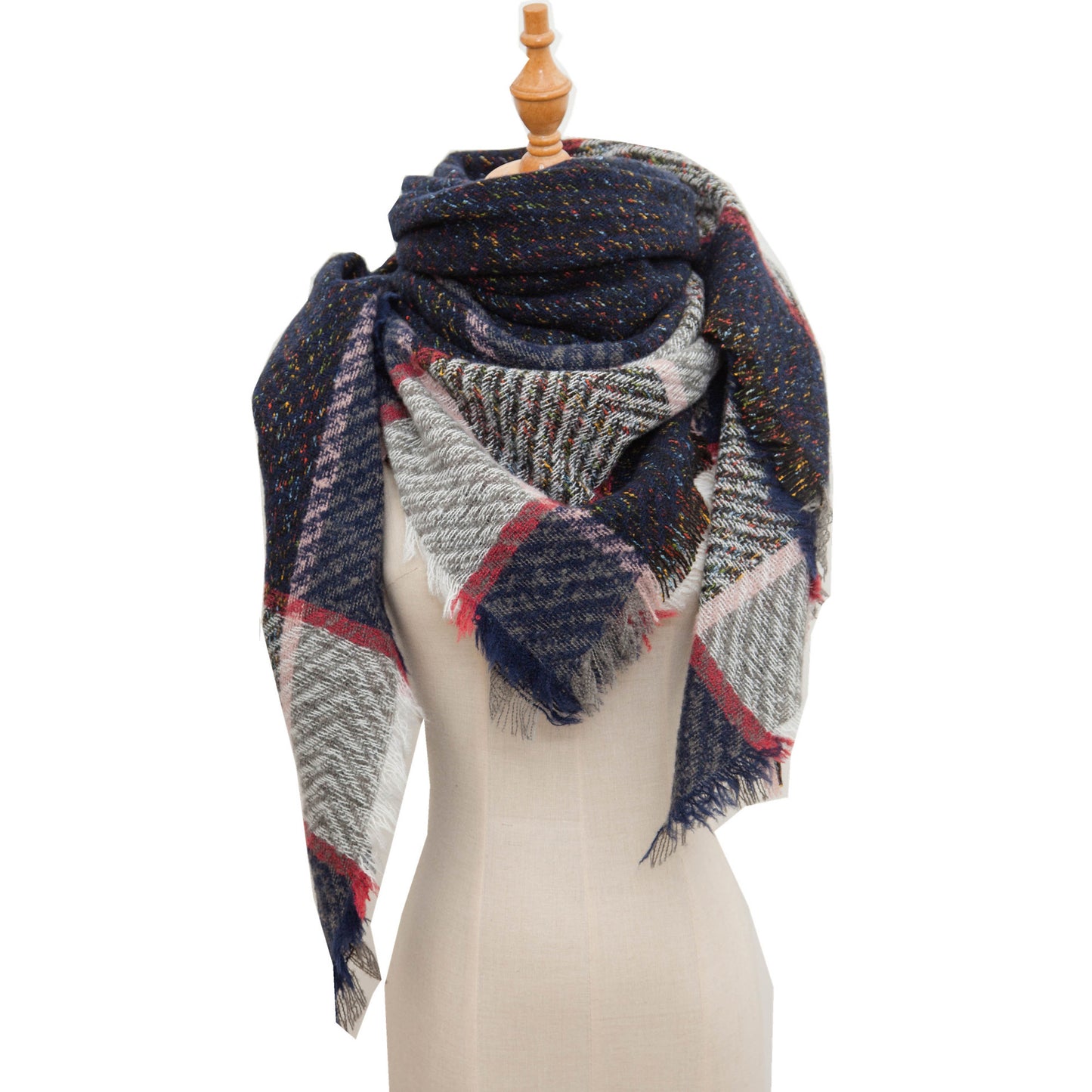 Versatile Source Shawl Large Plaid Triangle Scarfs