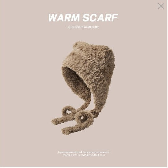 Women's Woolen Knitted Pile Style Beanie Plush Hats & Caps