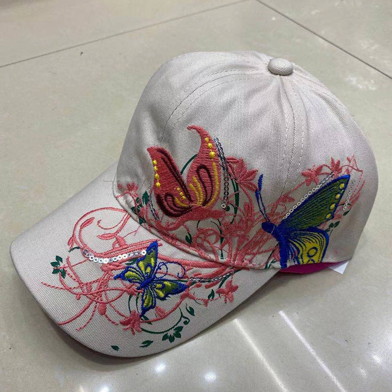 Women's Summer Ethnic Style Embroidered Travel Cover Face Hats & Caps