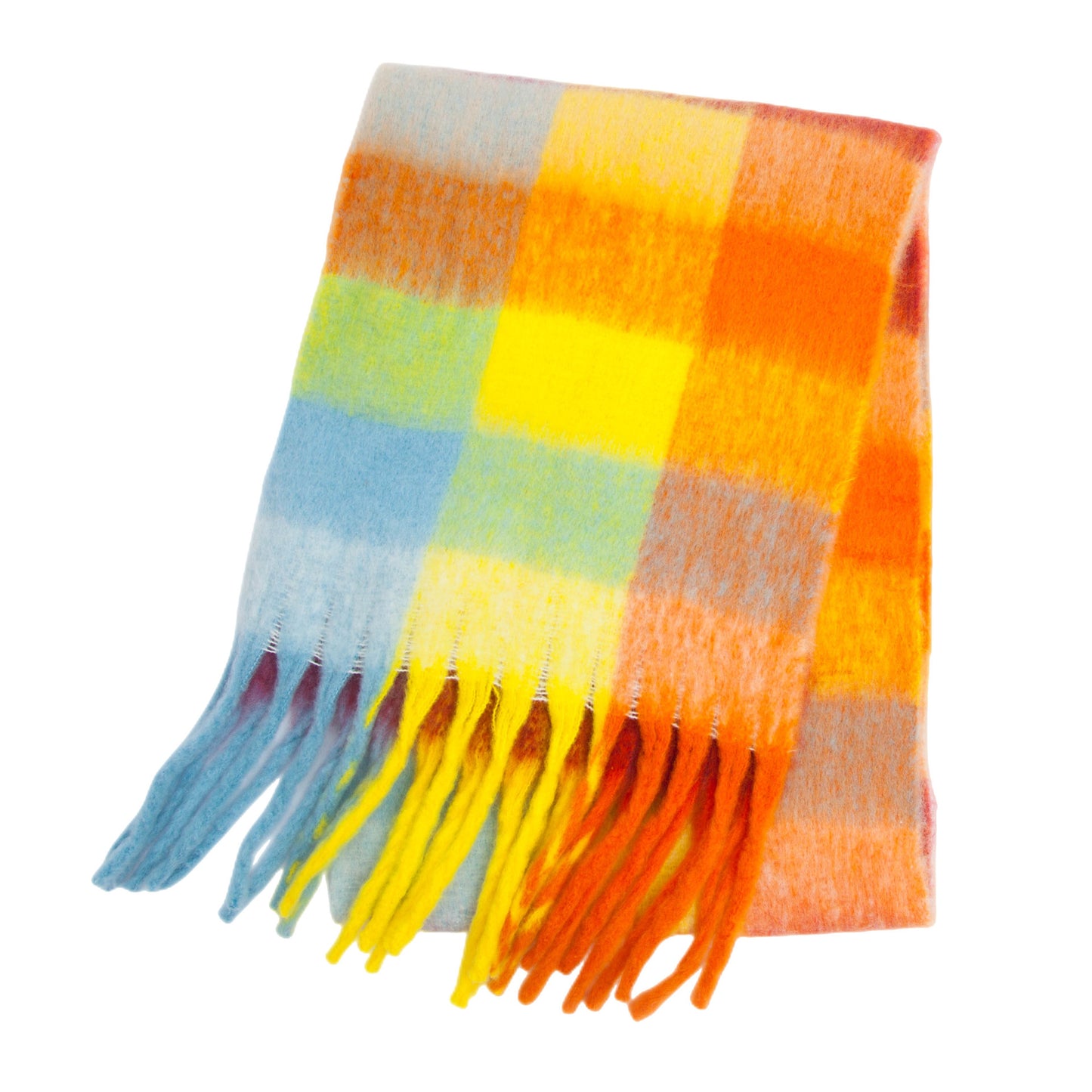 Women's Thick Color Thickened Double-sided Plaid Bib Scarfs