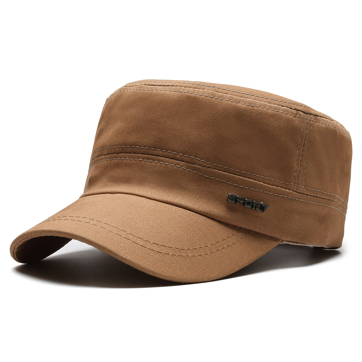 Men's Four Casual Twill Cotton Flat-top Simple Peaked Hats & Caps