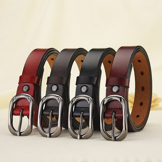 Women's Alloy Pin Buckle Leather Casual Fine Belts