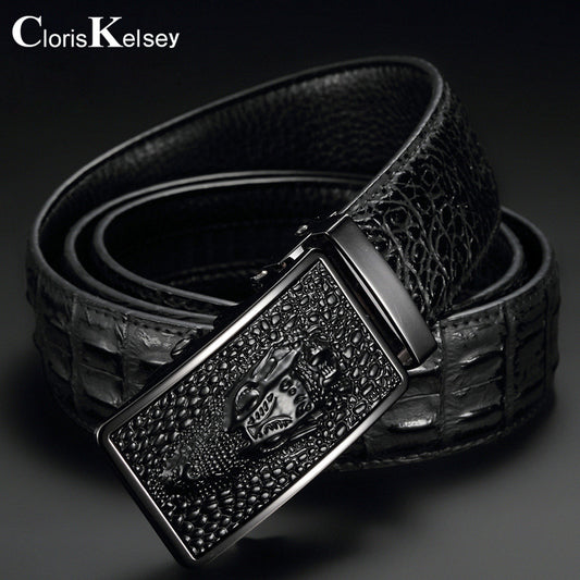 Men's Genuine Leather Crocodile Pattern Man's Automatic Belts