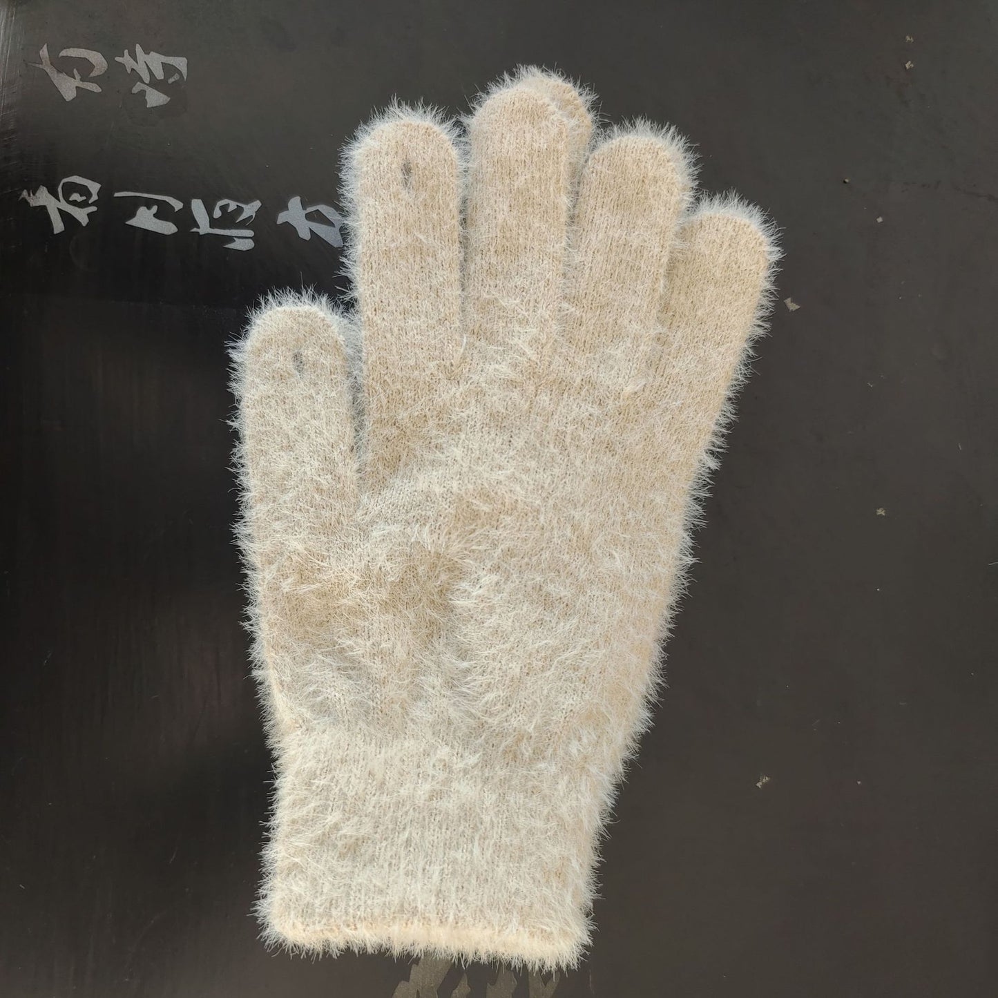 Women's Thick Warm Exposed Woven Touch Screen Woolen Gloves