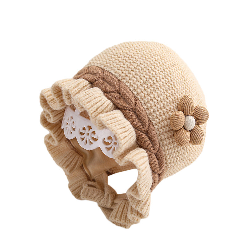 Hat Lace Earmuffs Knitted Woolen Warm Kids' Headwear