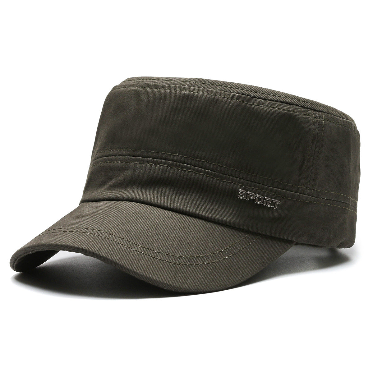 Men's Four Casual Twill Cotton Flat-top Simple Peaked Hats & Caps