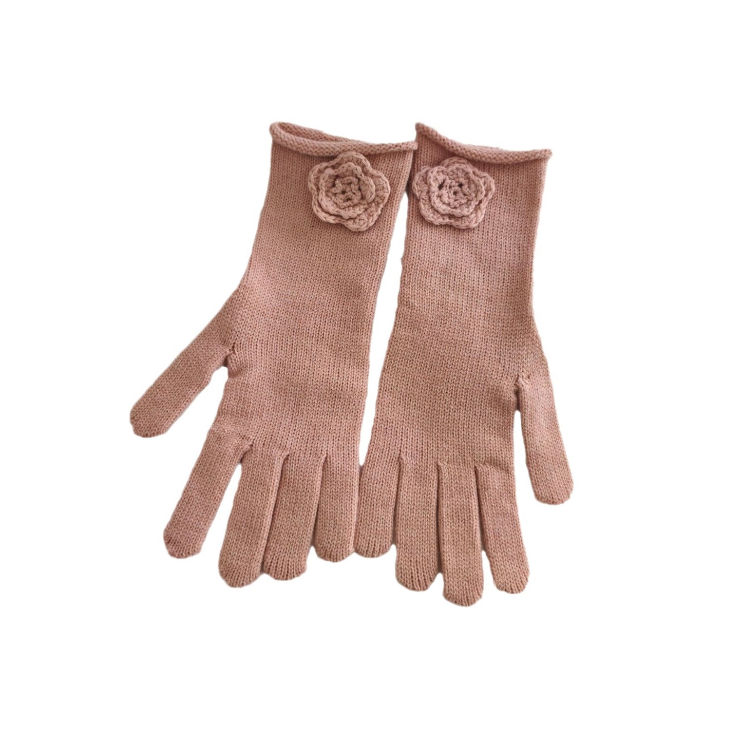 Women's Korean Style Cute Flowers Warm Touch Gloves