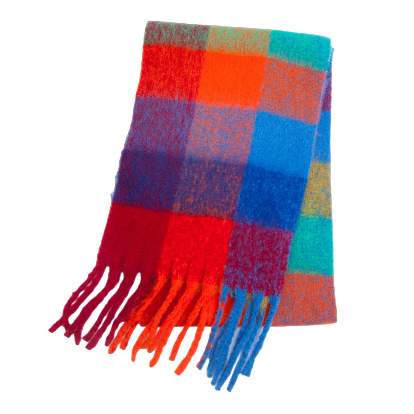 Women's Thick Color Thickened Double-sided Plaid Bib Scarfs