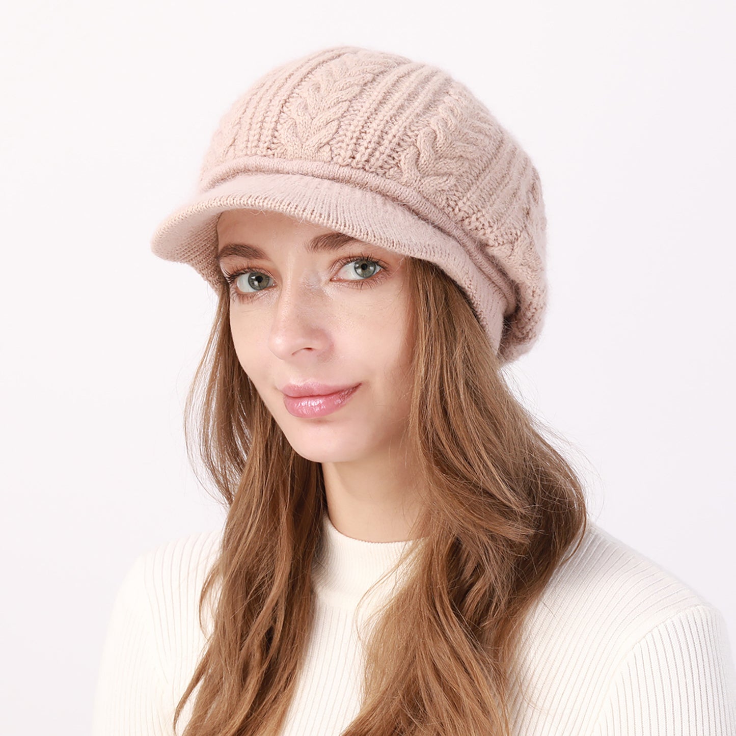 Women's Thick Wool Twisted Peaked Fashionable Warm Beret Hats & Caps