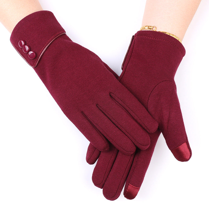 Women's Fleece-lined Warm Veet Riding Winter Snow Gloves