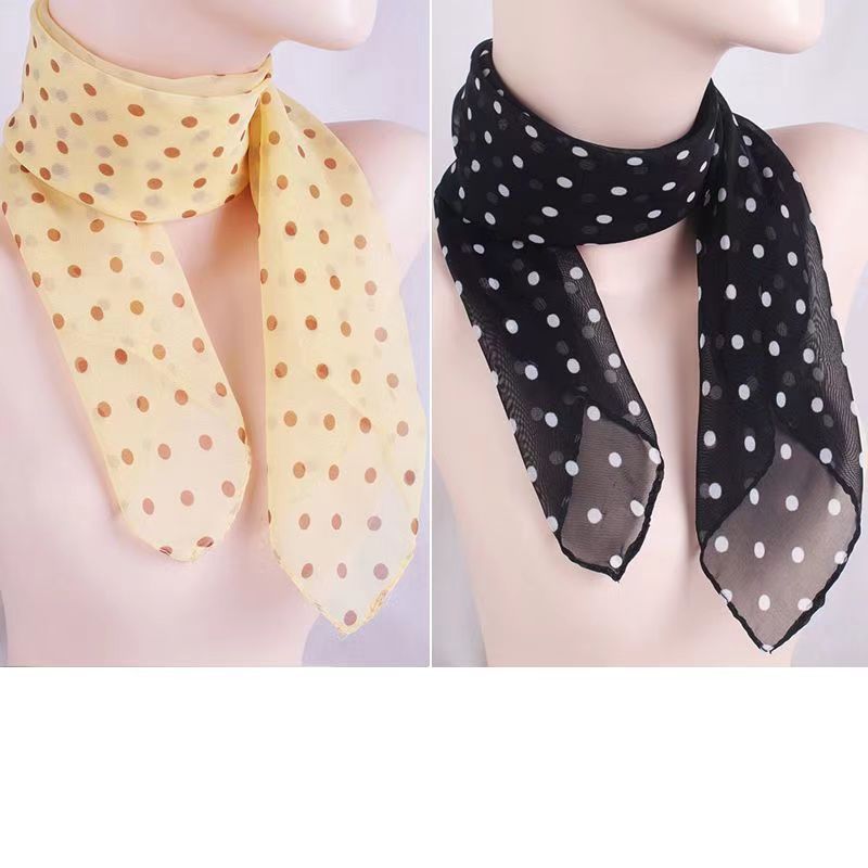 Women's Small Square Chiffon Soft Emulation Silk Scarfs