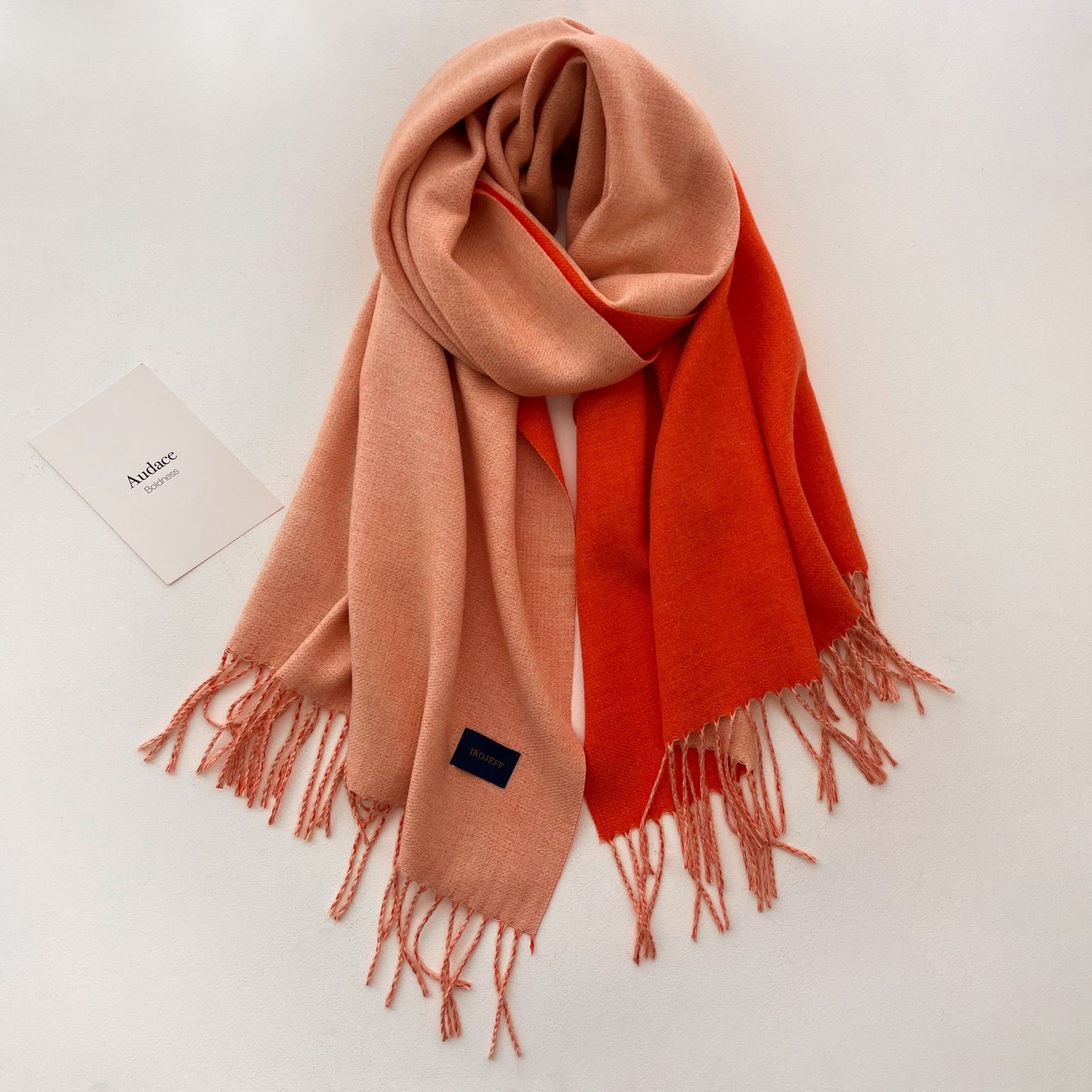 Women's Solid Color Tassel Satine Double-sided Shawl Scarfs