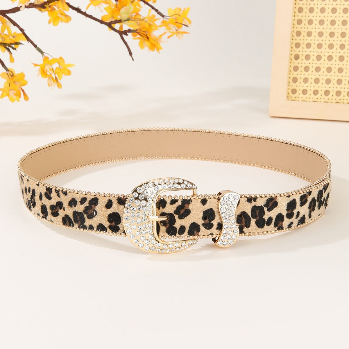 Women's Print Rhinestone Buckle American Retro Decoration Belts