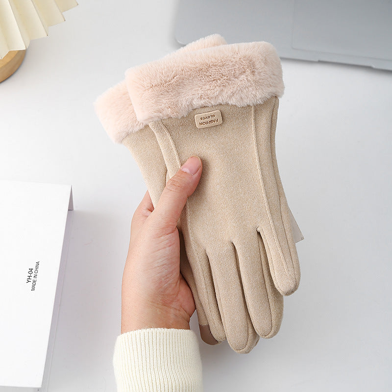 Women's Winter Warm Veet Plush Touch Screen Gloves