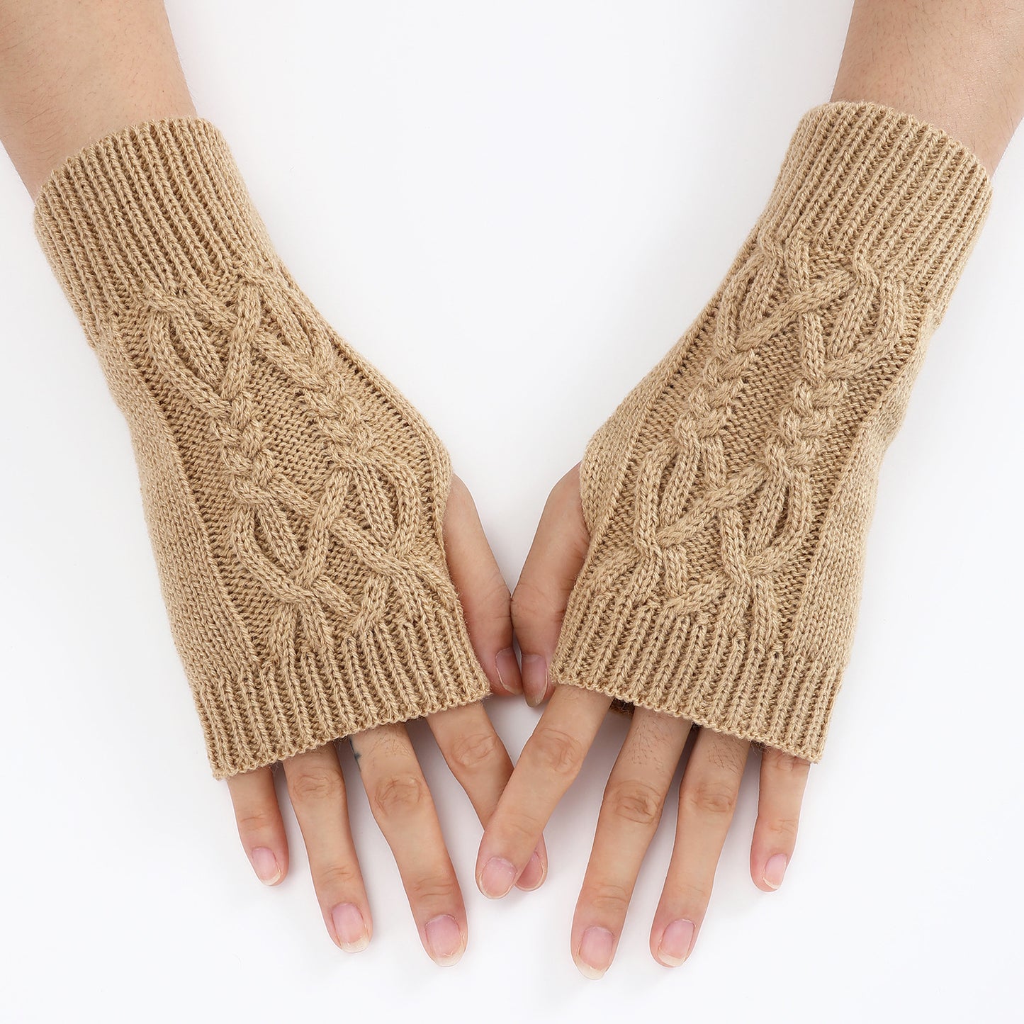 Women's & Men's Wristband Warm Fashion Dew Half Finger Gloves